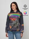 Женское худи / Динозавр в космосе