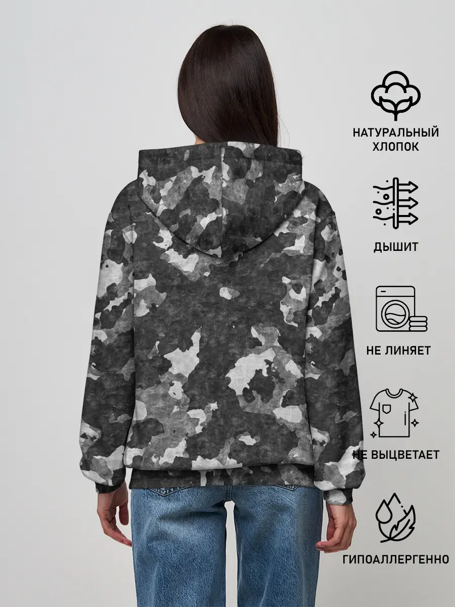 Женское худи / Gray Camouflage