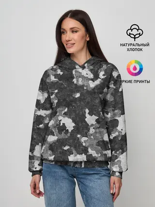 Женское худи / Gray Camouflage