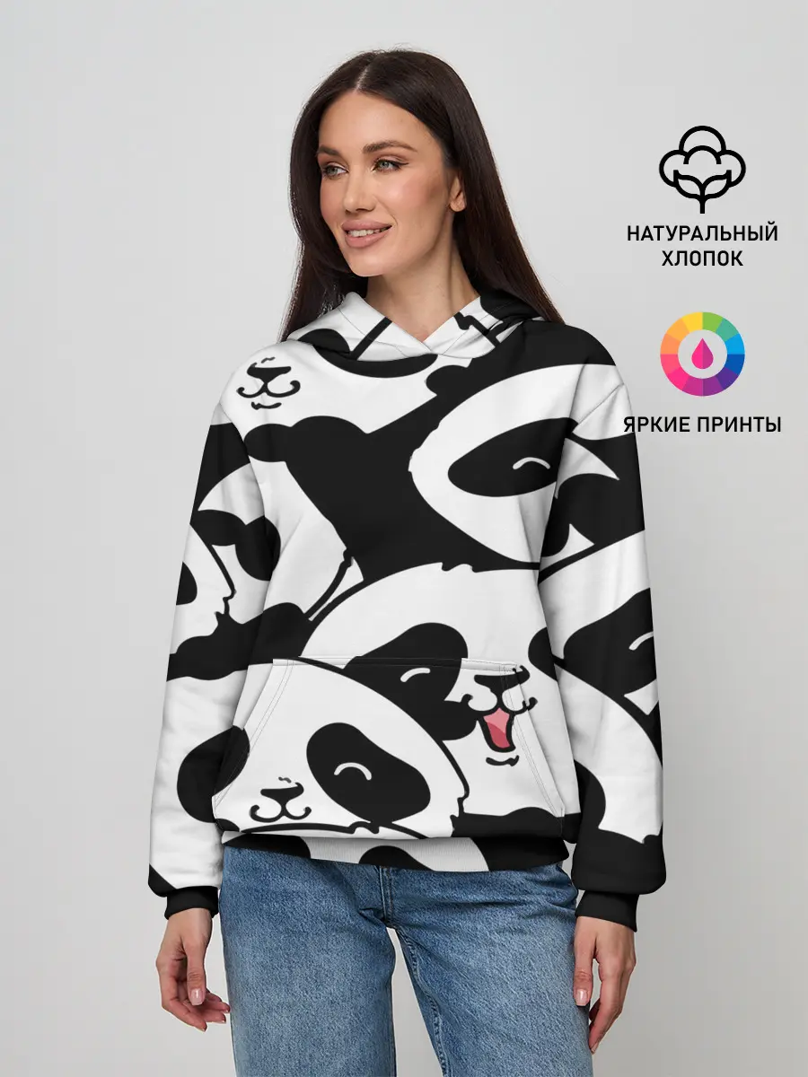 Женское худи / панды