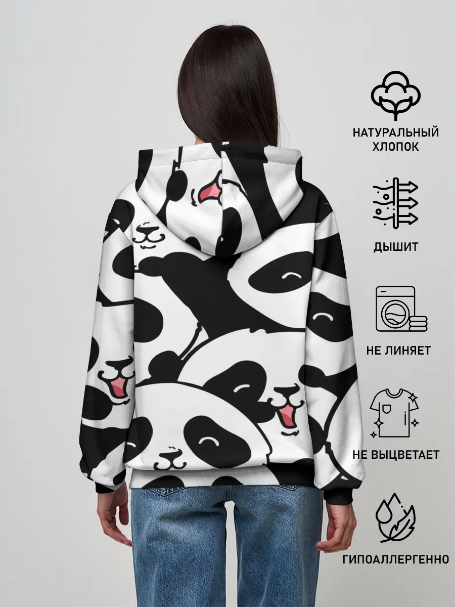 Женское худи / панды