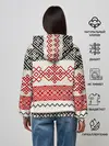 Женское худи / Славянский узор красно-черный