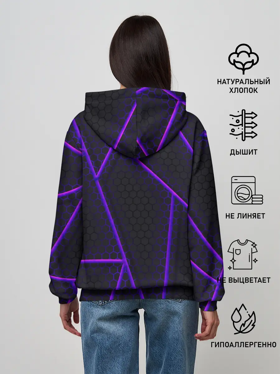 Женское худи / СОТЫ НЕОНОВЫЕ - ГЕОМЕТРИЯ