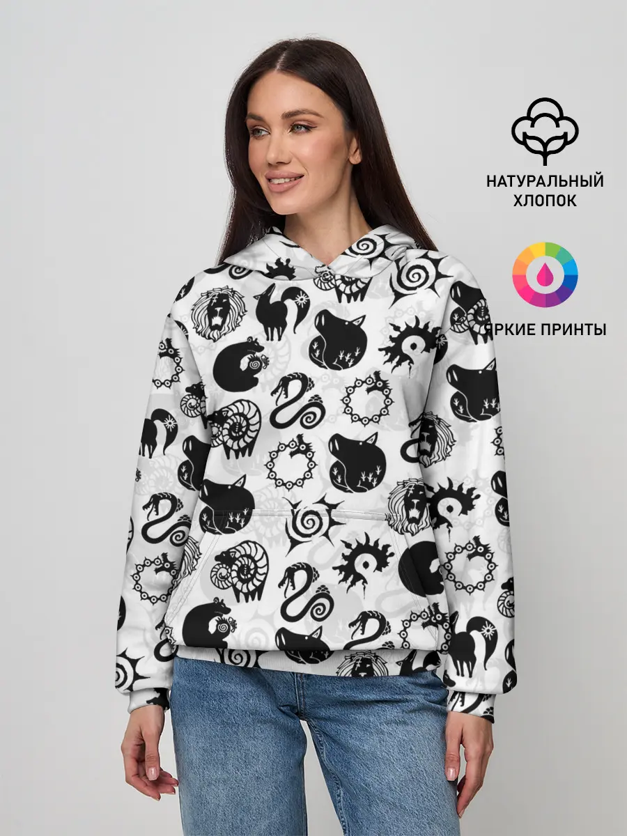 Женское худи / 7 СМЕРТНЫХ ГРЕХОВ СИМВОЛЫ