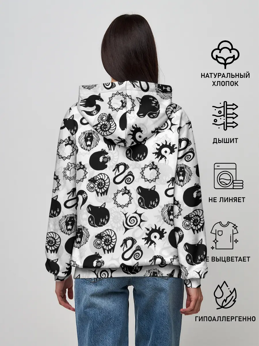 Женское худи / 7 СМЕРТНЫХ ГРЕХОВ СИМВОЛЫ