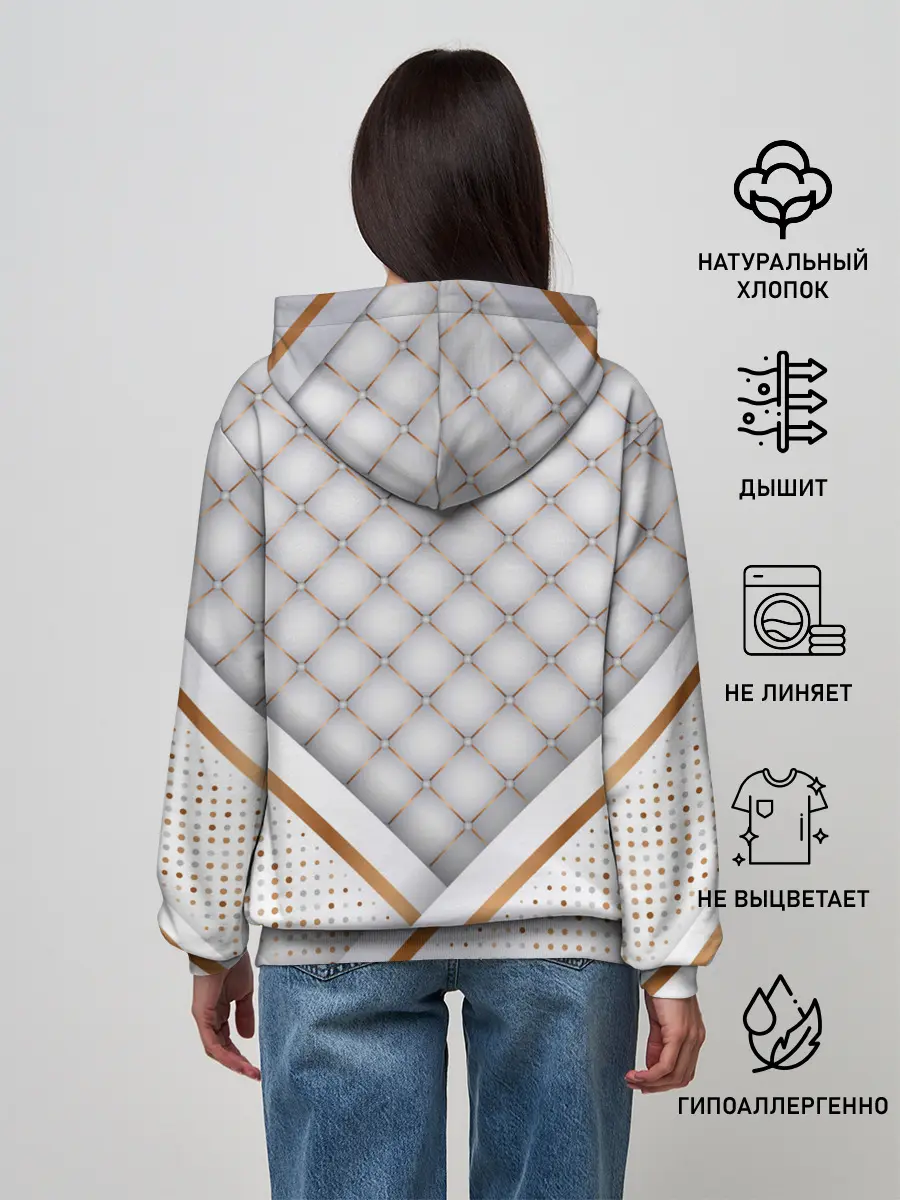 Женское худи / Luxury white & Gold