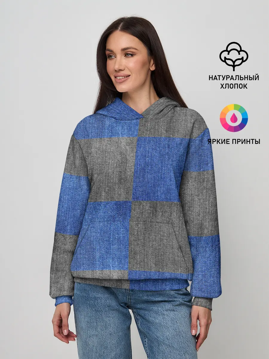 Женское худи / Denim Patchwork