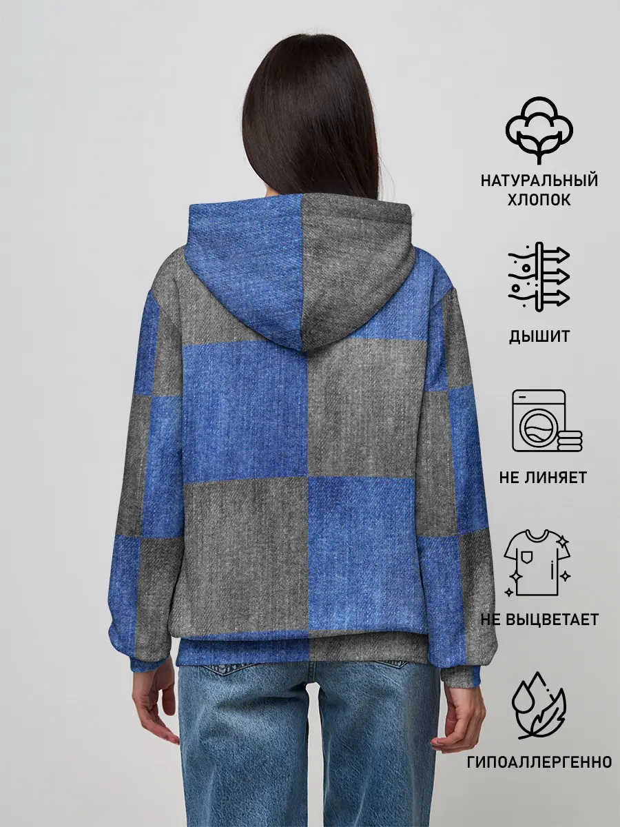 Женское худи / Denim Patchwork