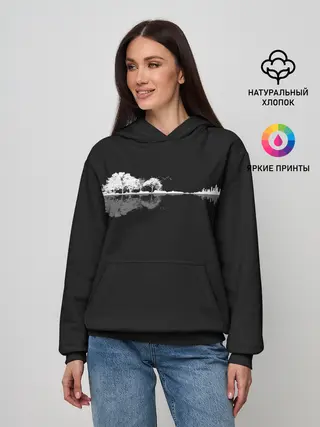 Женское худи / Natural Guitar. Reflection