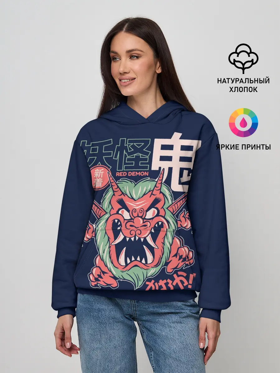 Женское худи / Anime Oni Demon Yokai