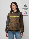 Женское худи / Киберпанк - Город в паутинке