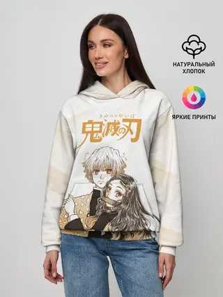 Женское худи / Зеницу и Незуко Kimetsu no Yaiba