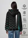 Женское худи / МЕРСЕДЕС / AQUA BLACK GRADIENT