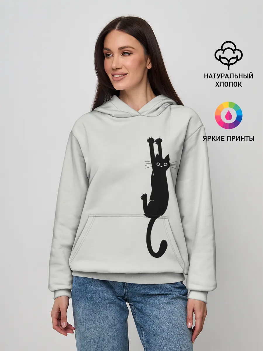Женское худи / Испуганный кот