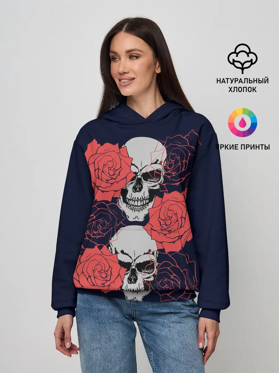 Женское худи / Rose Skull