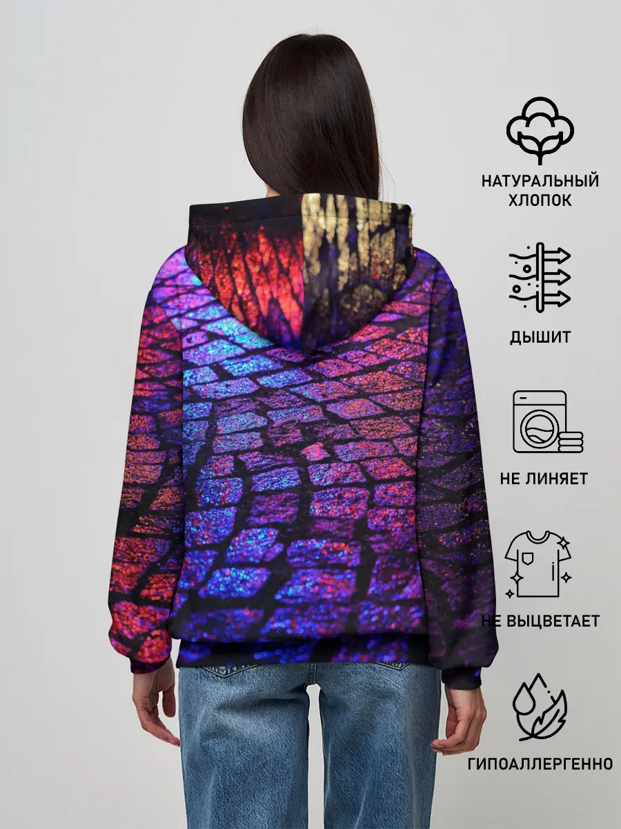 Женское худи / Мокрый асфальт