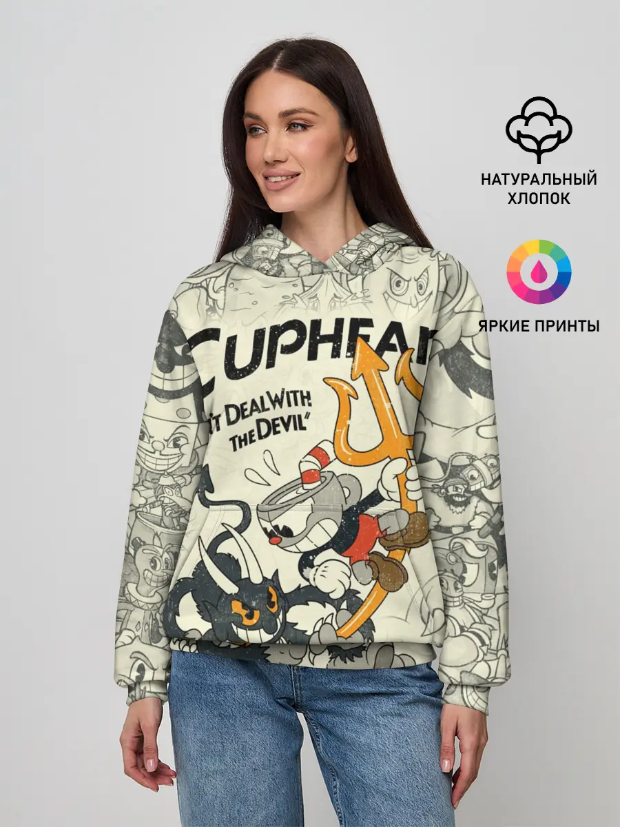 Женское худи / Cuphead and Devil