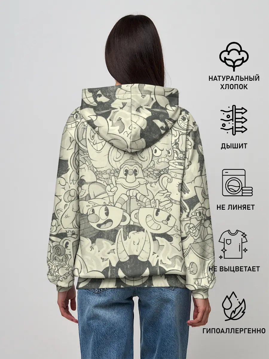 Женское худи / Cuphead and Devil