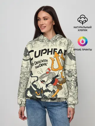Женское худи / Cuphead and Devil
