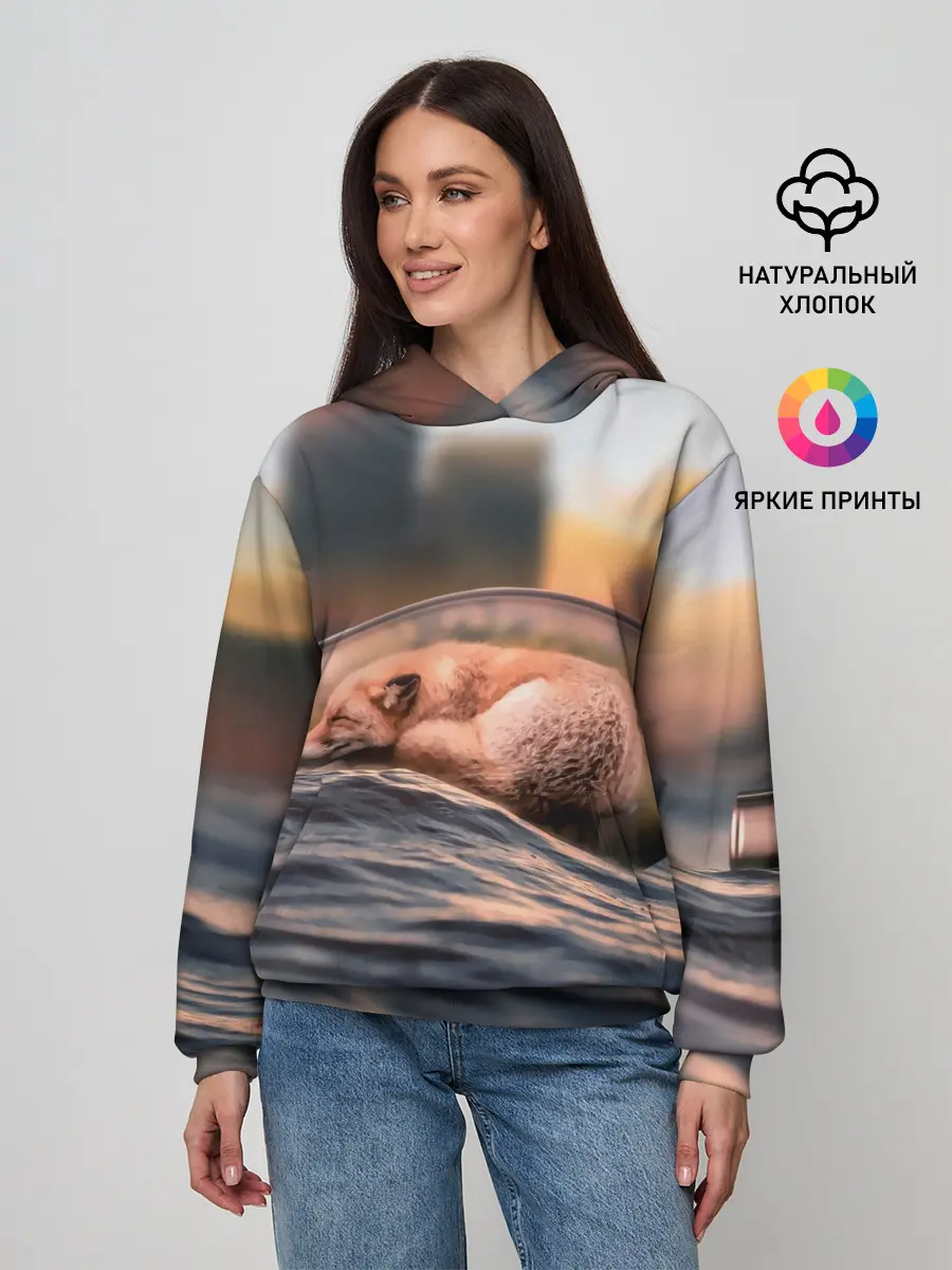 Женское худи / Лисенок в бутылке