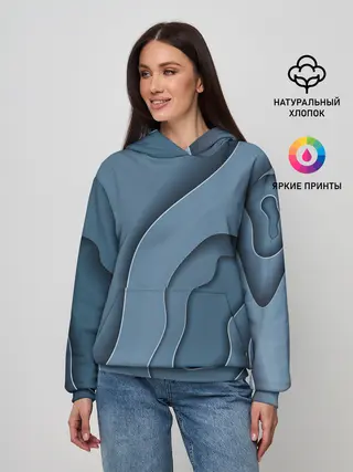 Женское худи / Абстракция бумажные волны