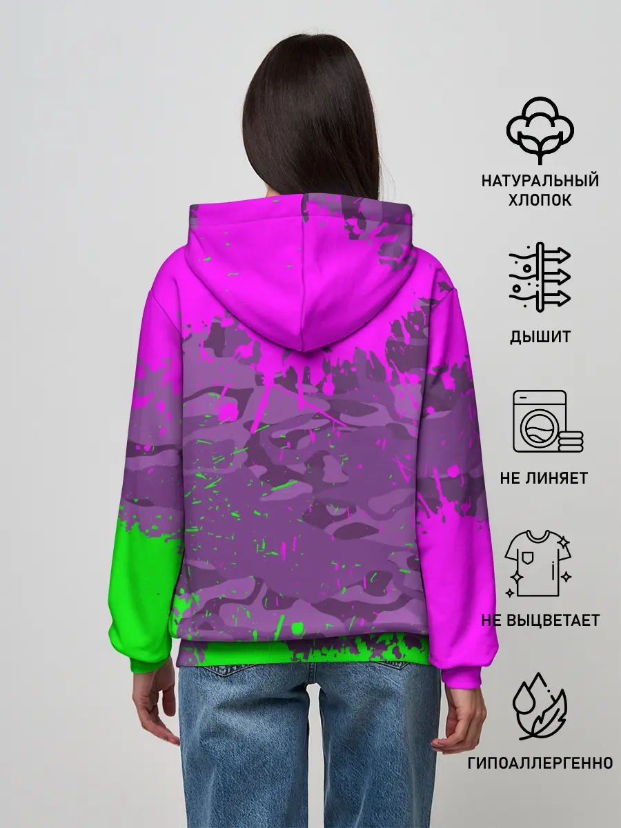 Женское худи / 3D Neon Monkey