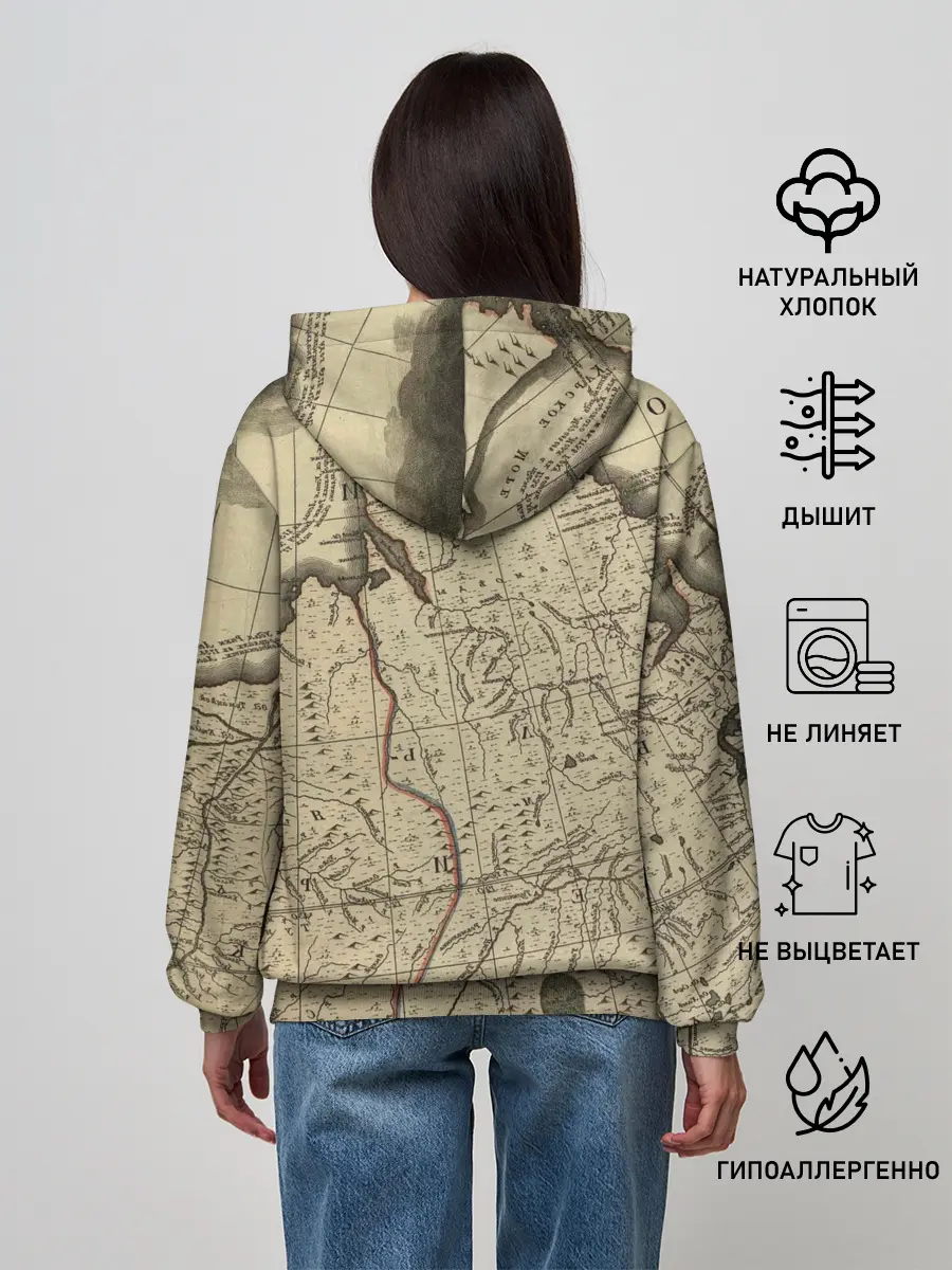 Женское худи / Морская Карта