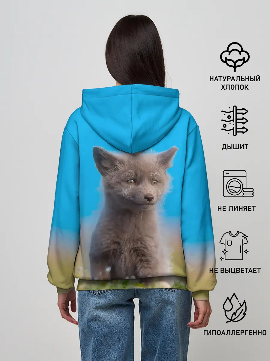 Женское худи / Смешной лисенок