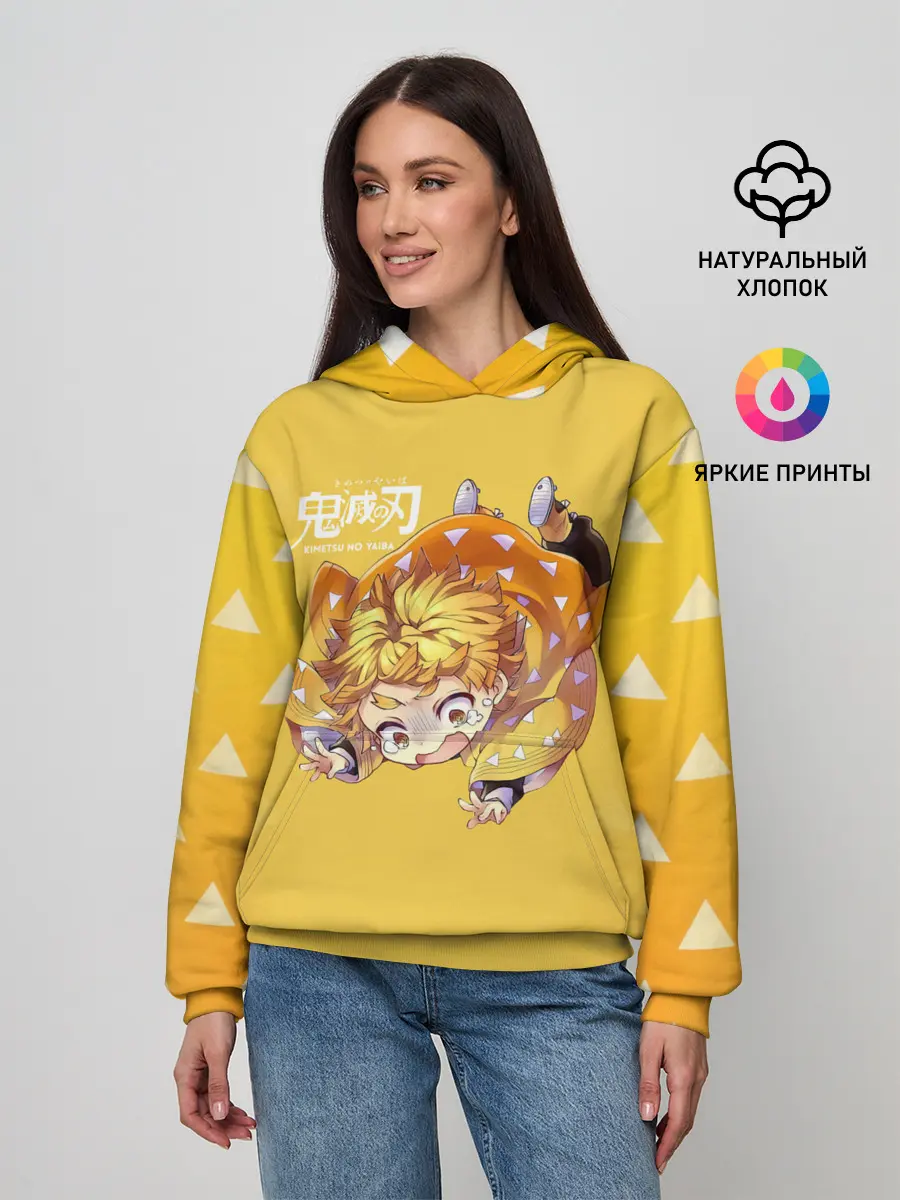 Женское худи / Зеницу Агацума Kimetsu no Yaiba
