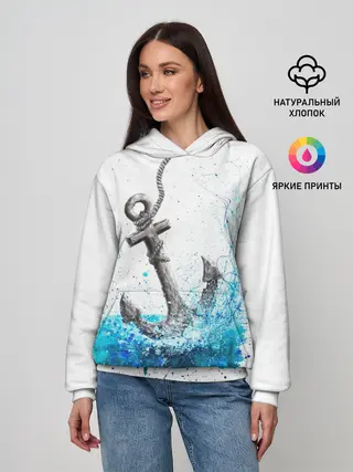 Женское худи / Якорь На Холсте