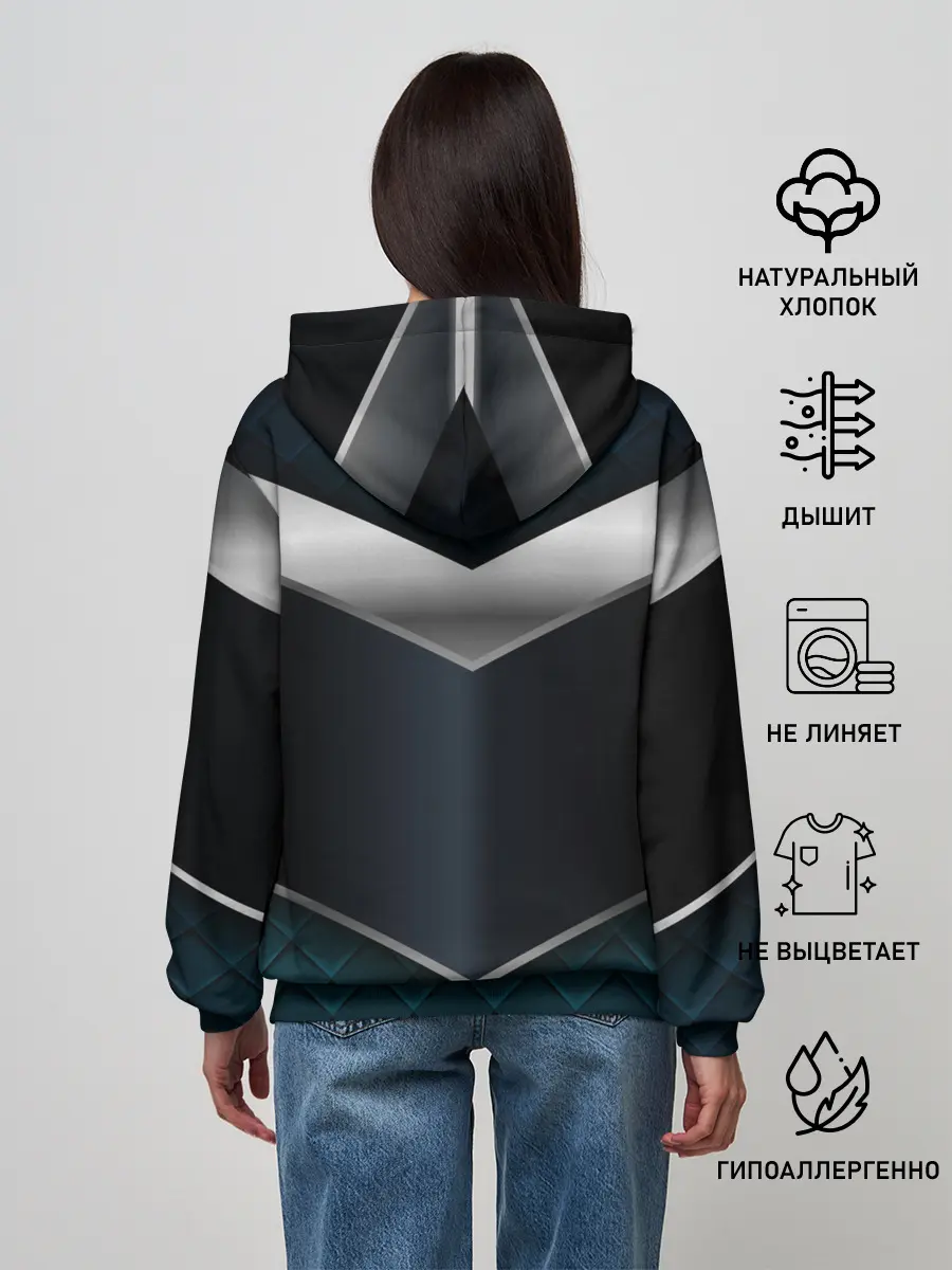 Женское худи / 3D dark metal