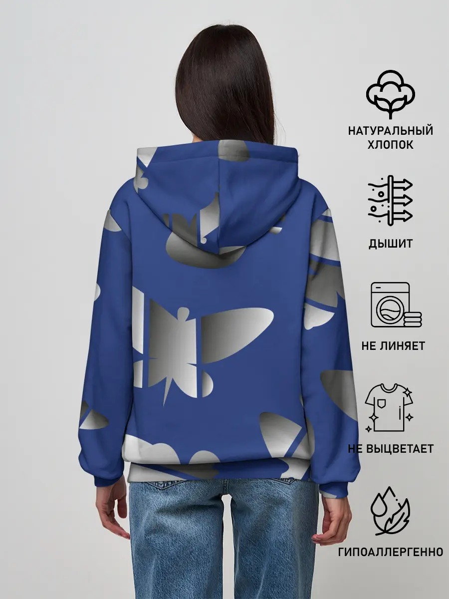 Женское худи / градиентные бабочки