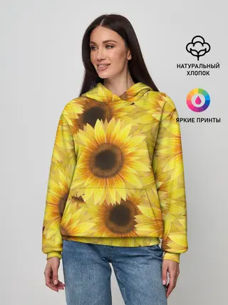 Женское худи / Подсолнухи в поле