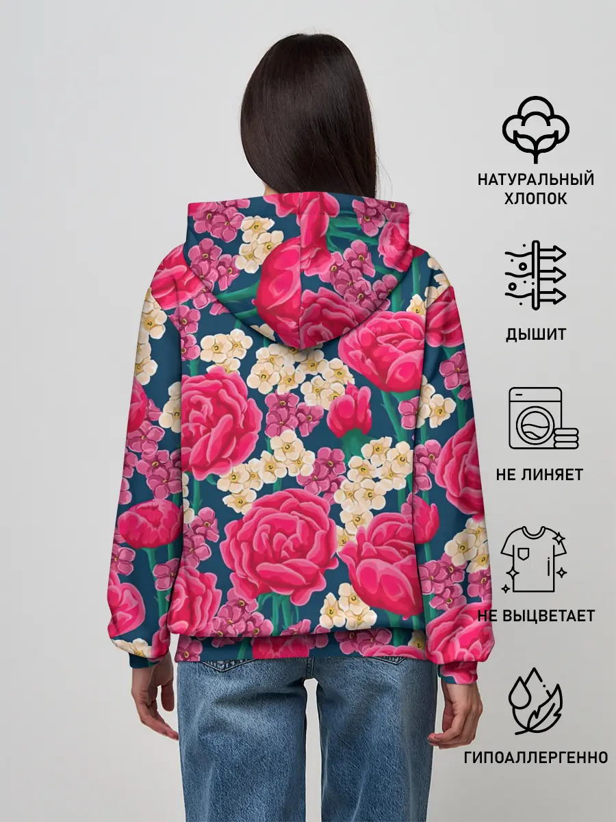 Женское худи / Поле роз