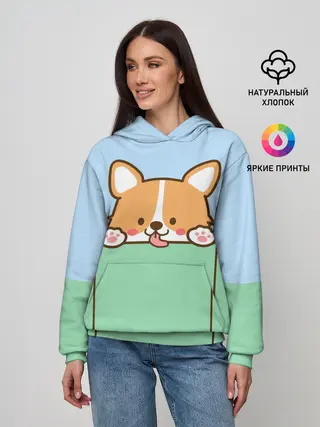 Женское худи / Милый Корги