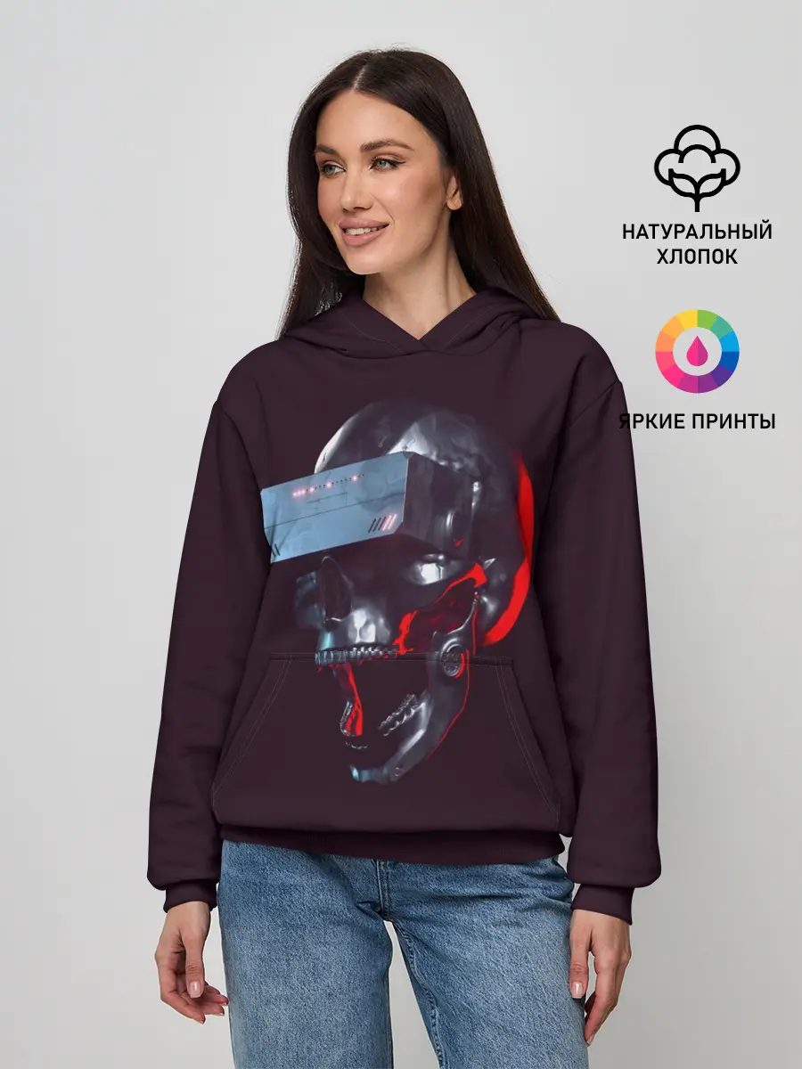 Женское худи / Череп с VR