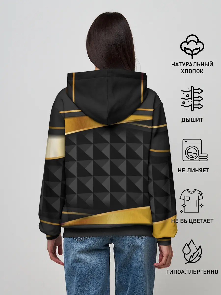 Женское худи / 3D luxury black gold Плиты 3Д