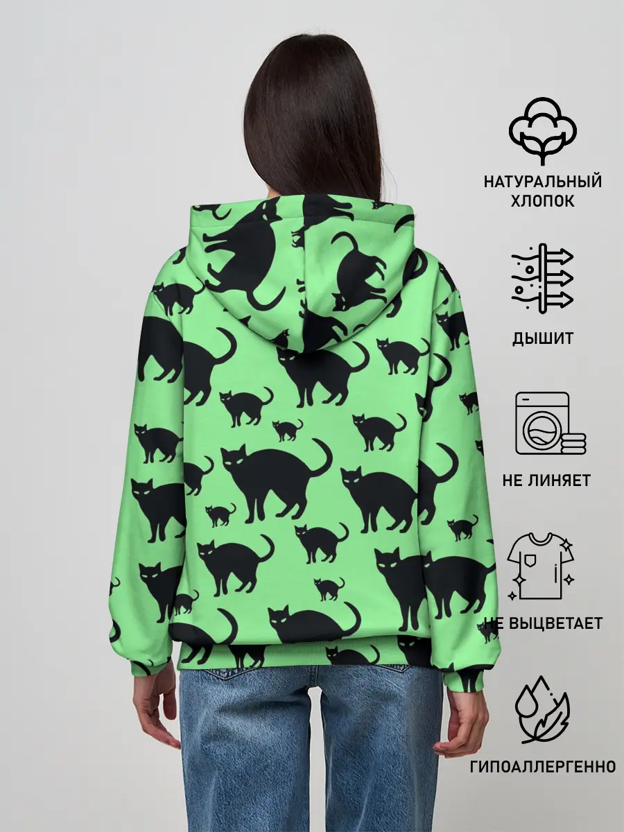 Женское худи / Кошачий фон