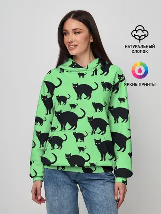 Женское худи / Кошачий фон