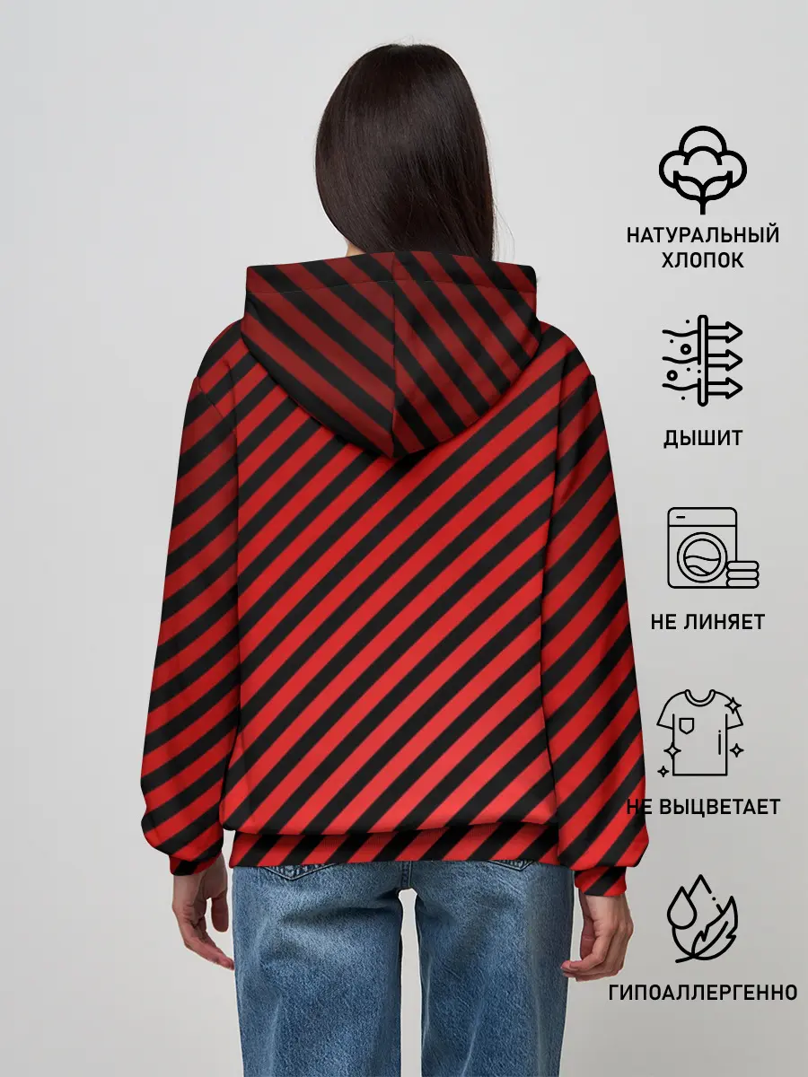 Женское худи / Красные полосы
