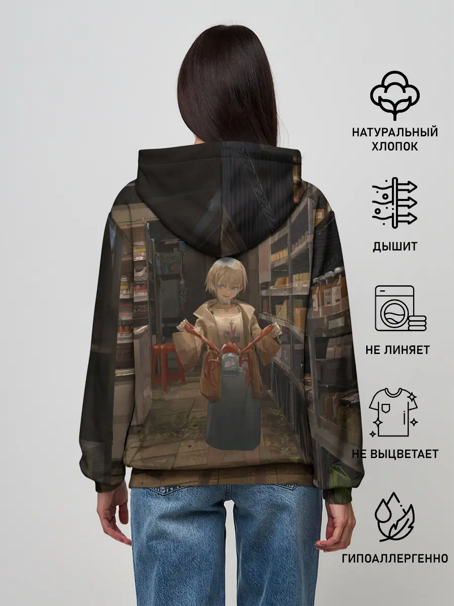 Женское худи / Girl with crab