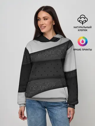 Женское худи / 3D luxury style silver black