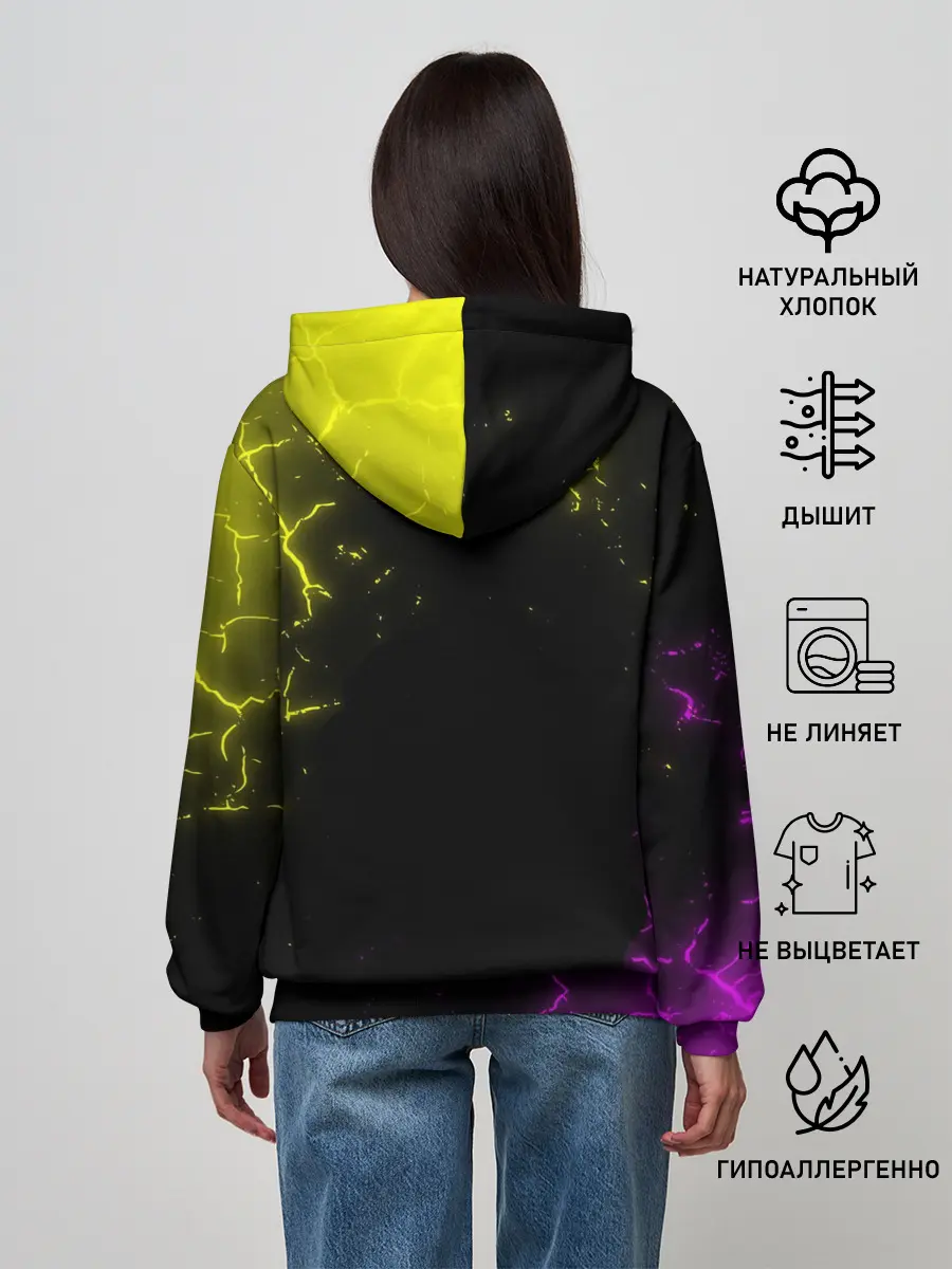 Женское худи / PUBG RETRO NEON / ПАБГ НЕОН