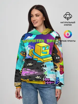 Женское худи / Geometry Dash