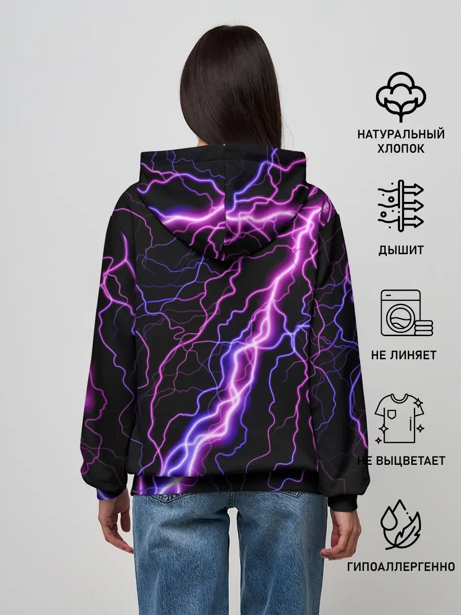 Женское худи / НЕОНОВЫЙ ЛЕВ / NEON LION