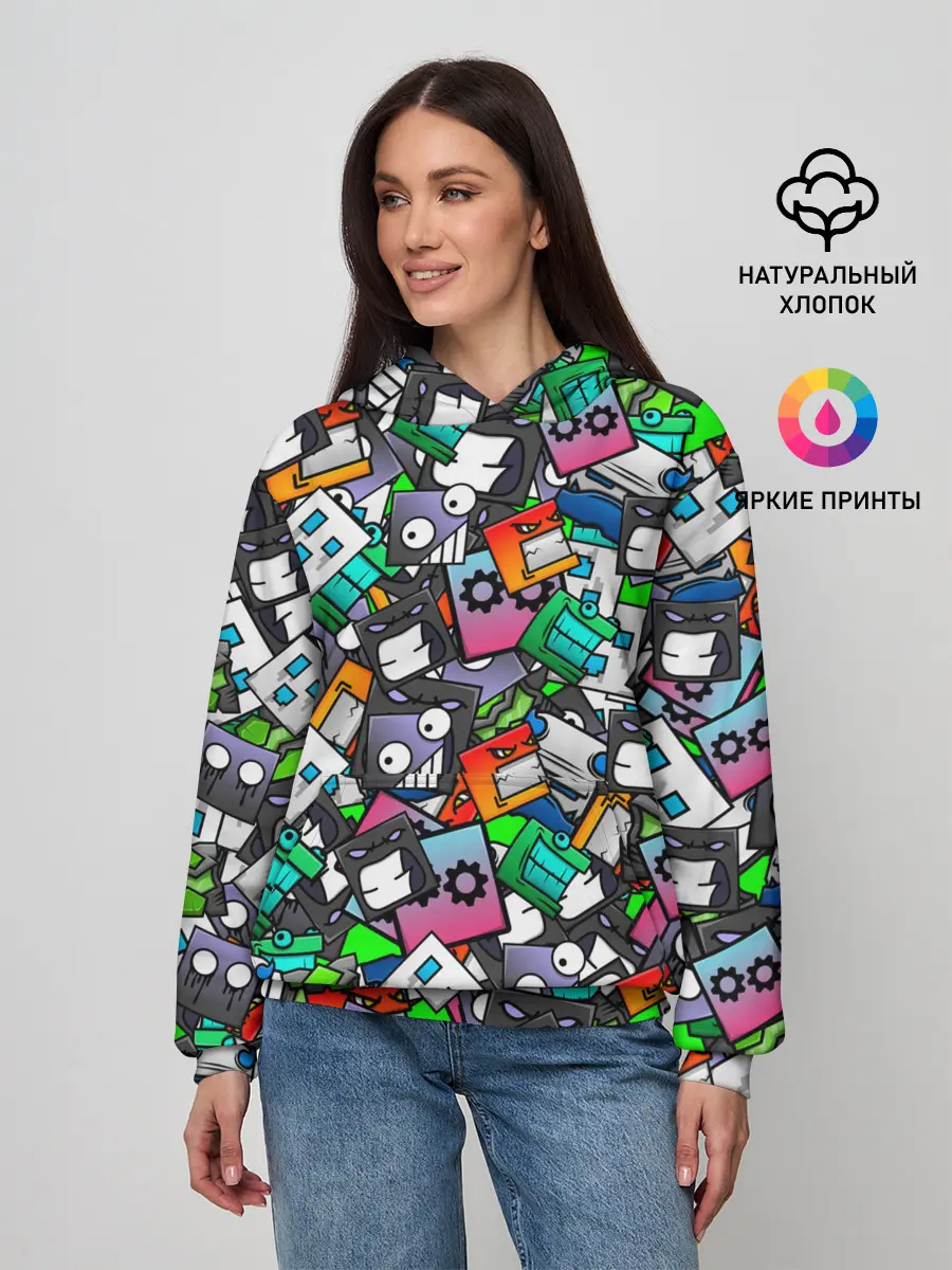 Женское худи / Geometry Dash | Pattern