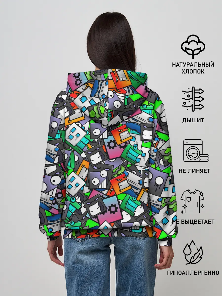 Женское худи / Geometry Dash | Pattern