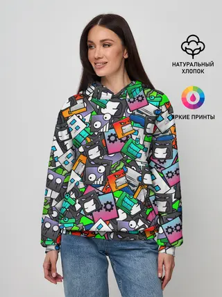 Женское худи / Geometry Dash | Pattern