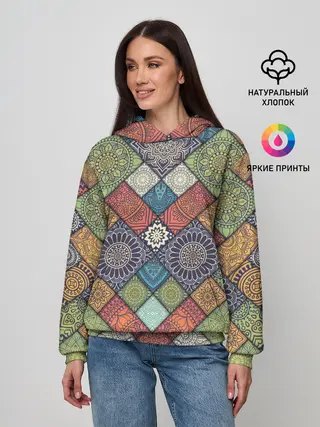 Женское худи / ЛОСКУТНАЯ ВЫШИВКА