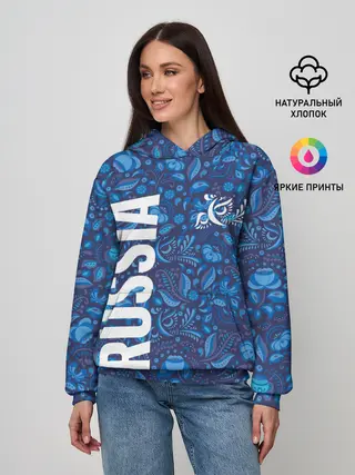 Женское худи / ФОРМА СБОРНОЙ РОССИИ | ГЖЕЛЬ